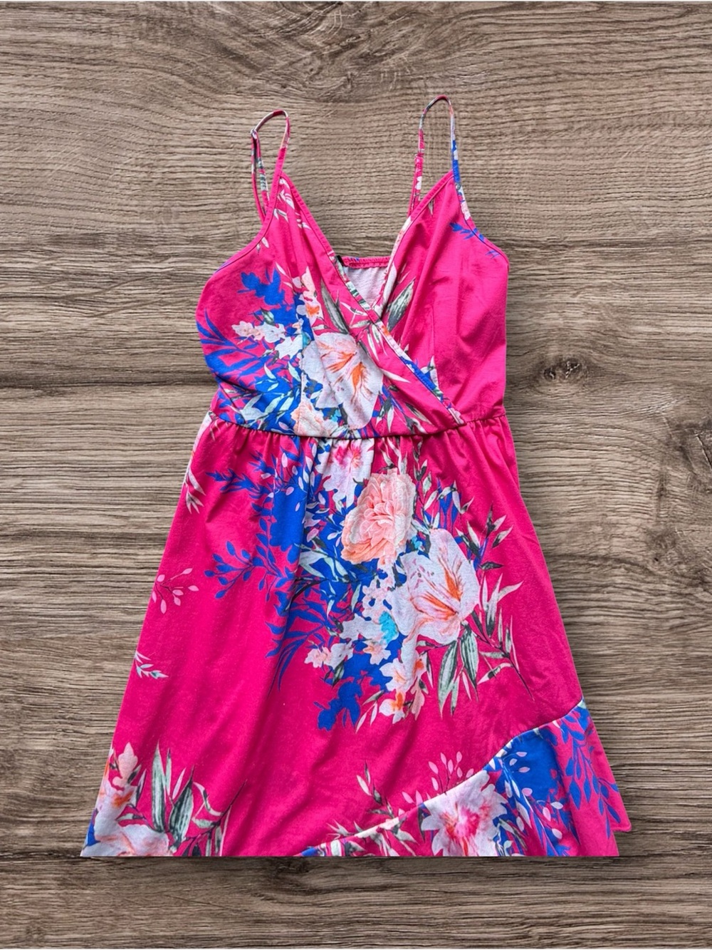 Women’s Amazon Floral Pink and Blue Dress Size Small - Picture 2 of 3